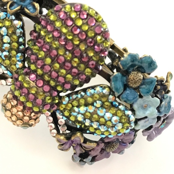 KIRKS FOLLY Bee Rhinestone Cuff Bracelet Jeweled Bee Flowers To Be or Not To Bee - Picture 4 of 16